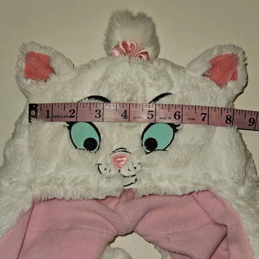 Disney Parks Marie Aristocats Fleece Plush Hat Scarf Mittens 1-Piece Combo Child
